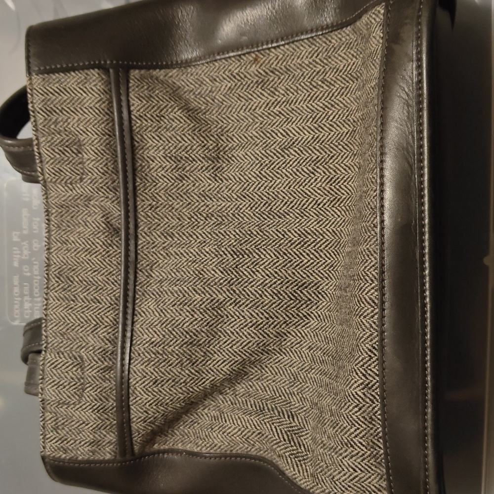 Coach Bleeker tweed herringbone print bucket bag handbag purse - Picture 7 of 7